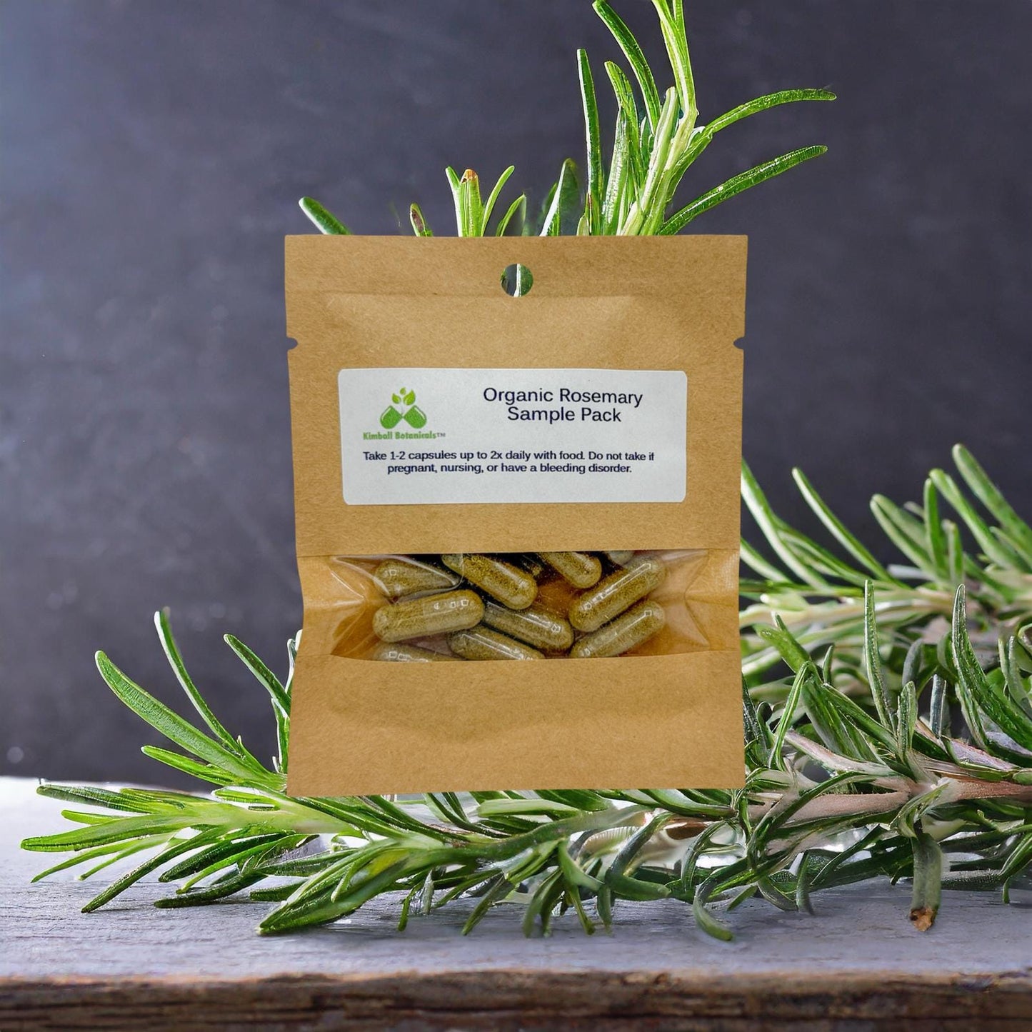 Certified Organic Rosemary (Rosmarinus officinali) 500mg and 650mg vegetarian capsules