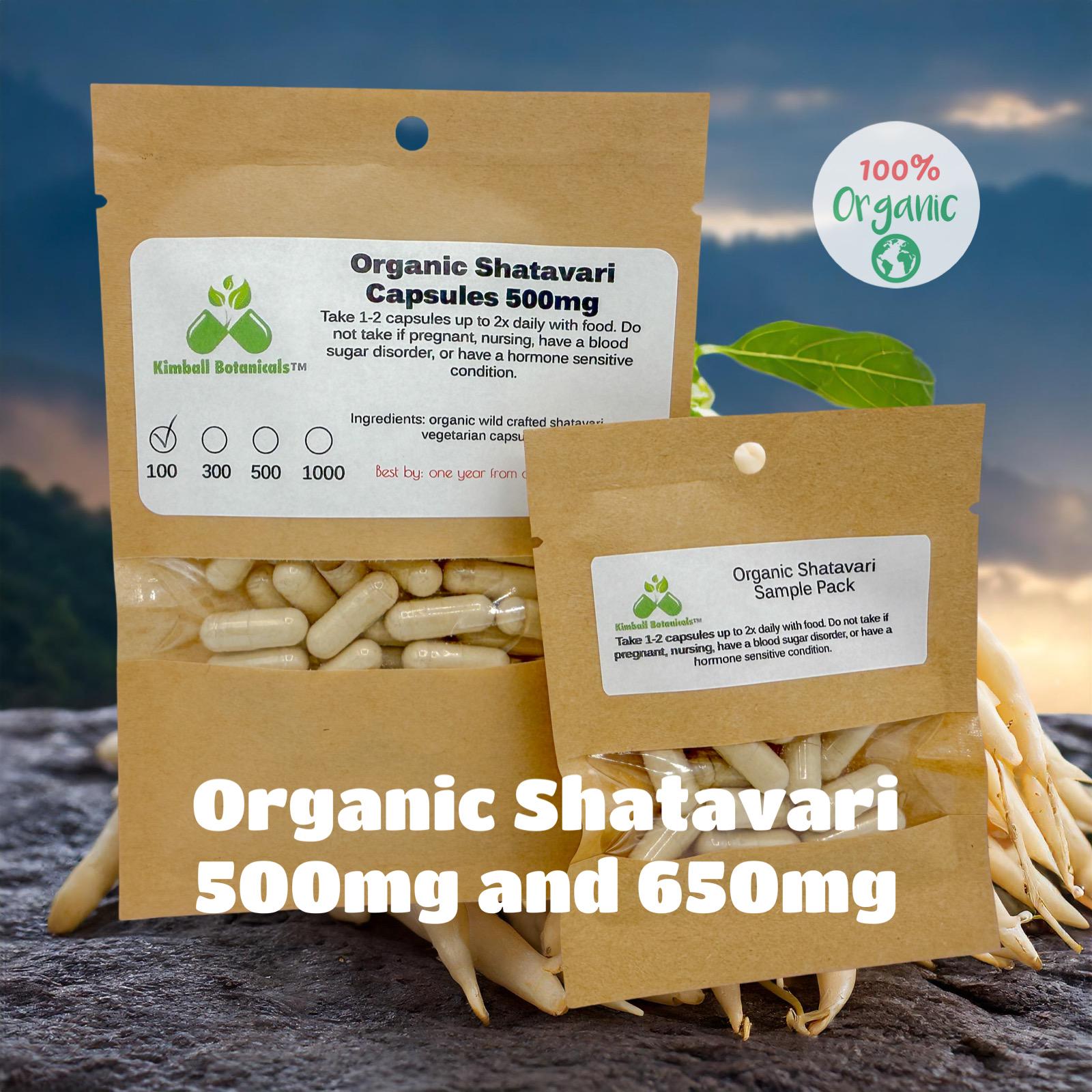 Organic Shatavari (Asparagus racemosus) 500mg or 650mg vegetarian or pullulan capsules, made fresh to order
