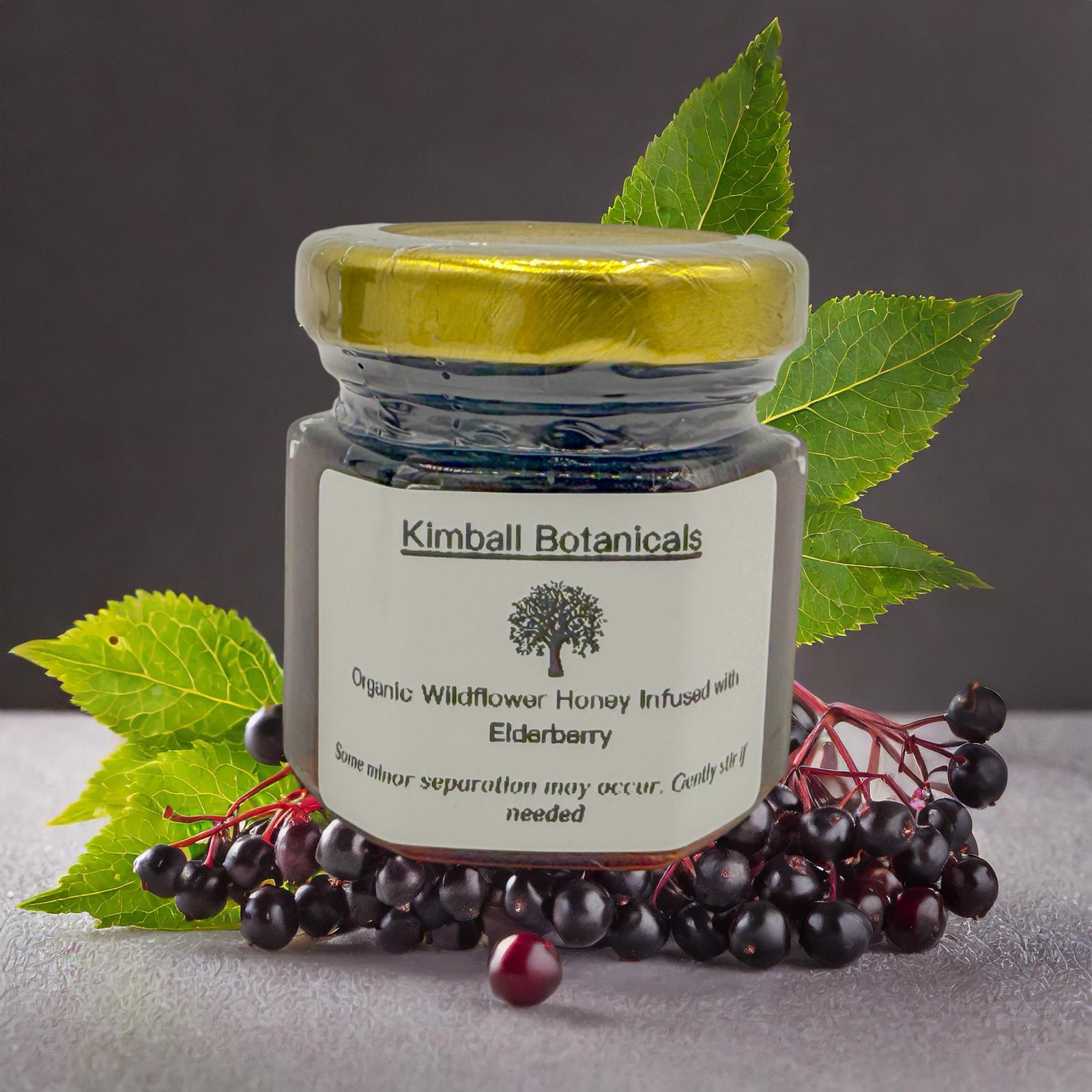 USDA Certified Organic Elderberry Herbal Infused Wildflower Honey