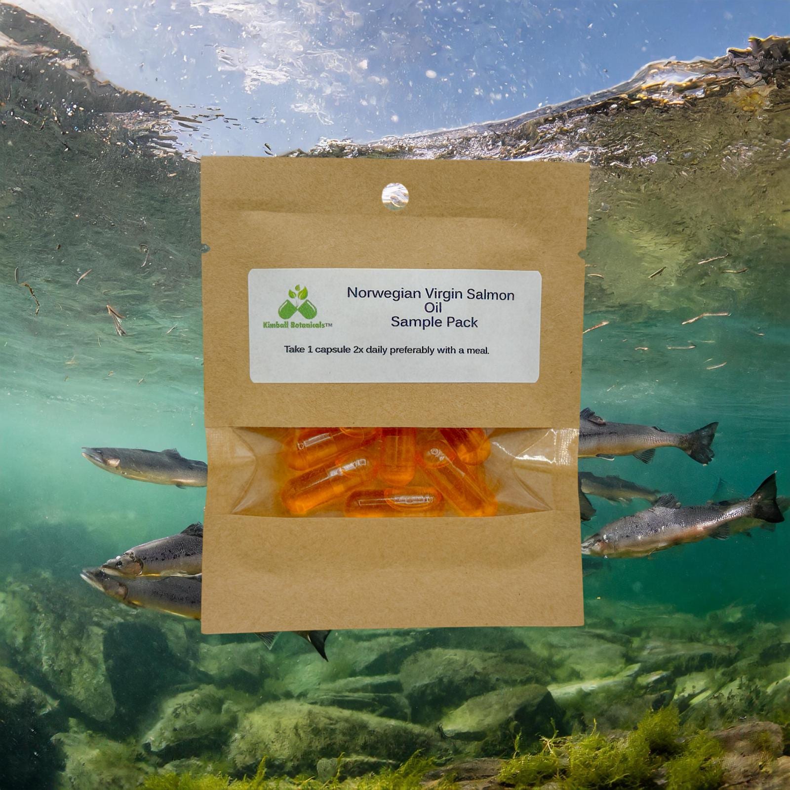 Virgin Norwegian Salmon Oil Omega-3 Capsules, 900mg vegetarian capsules made fresh to order