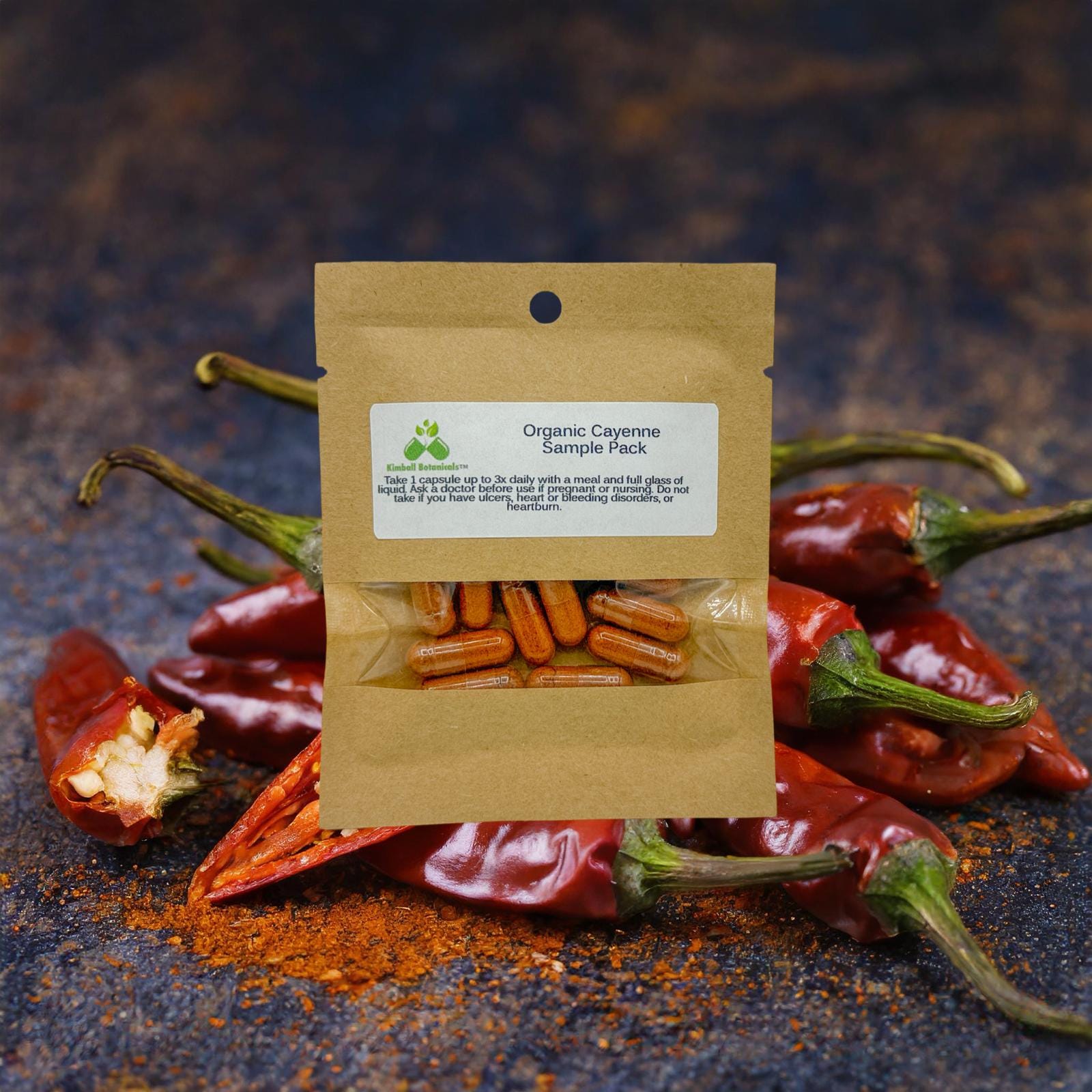 Organic Cayenne Pepper 60,000 SHU, 500mg and 650mg vegetarian capsules