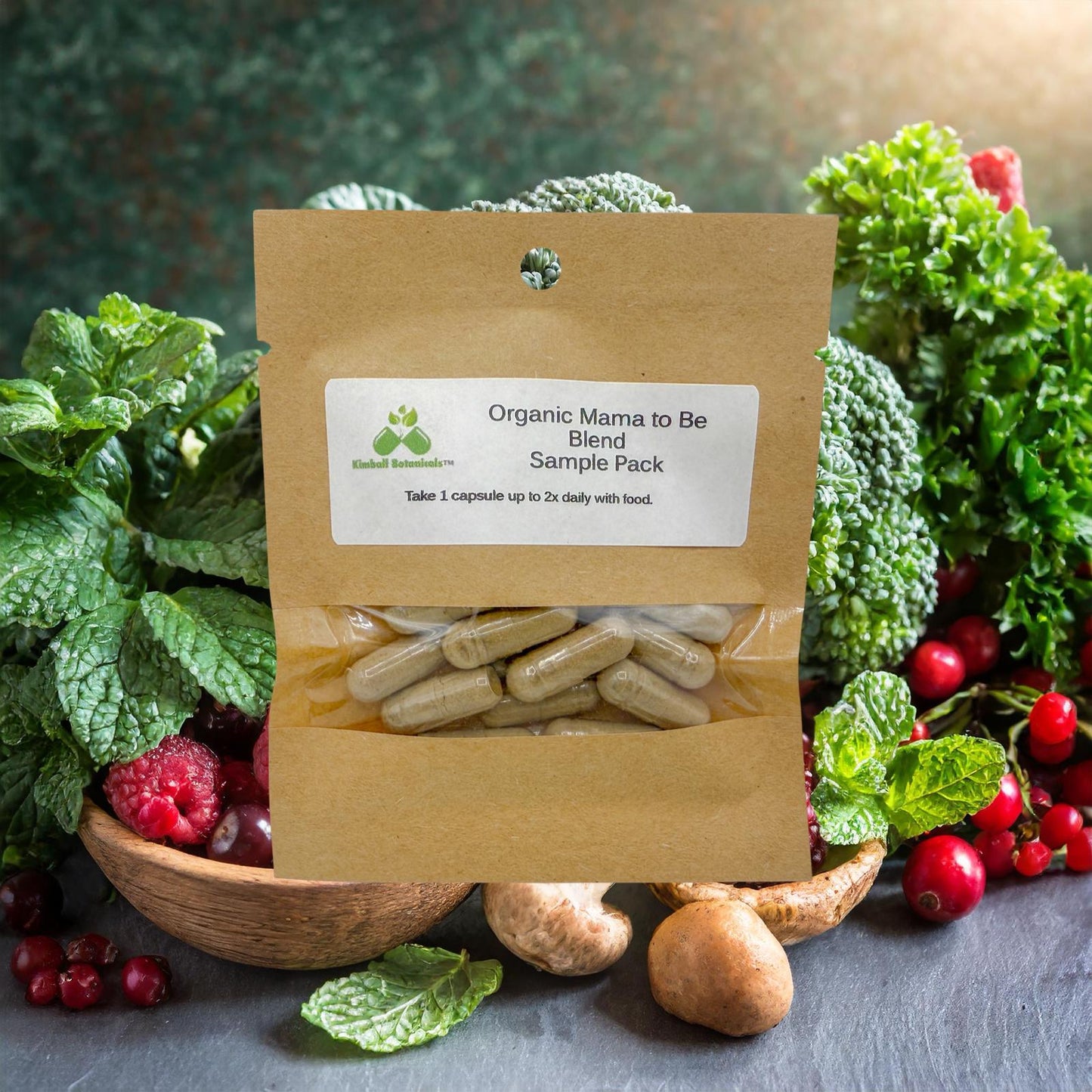 Organic Mama to Be Health blend 500mg or 650mg vegetarian or pullulan capsules, made fresh to order