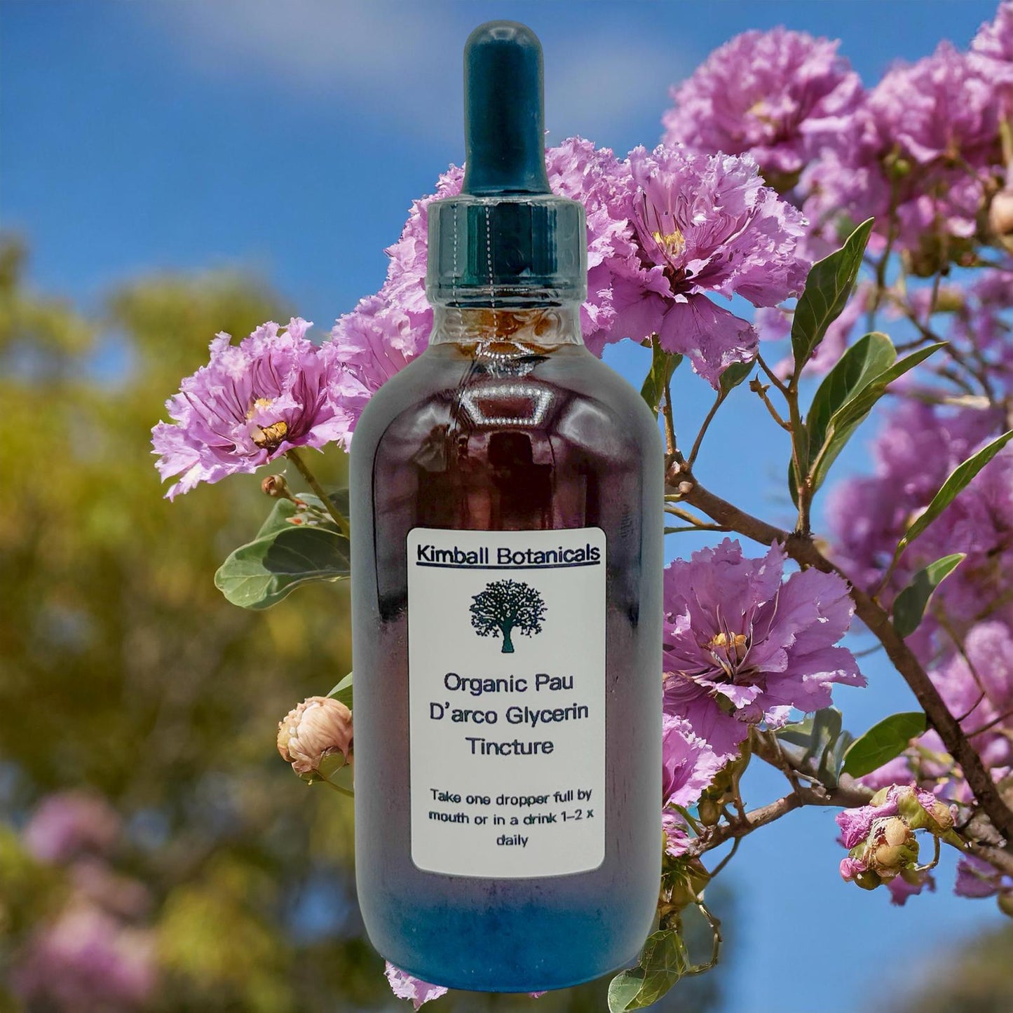 USDA Certified Organic Handcrafted Pau D’arco Glycerin Tincture Double Extracted, sustainably harvested NON GMO