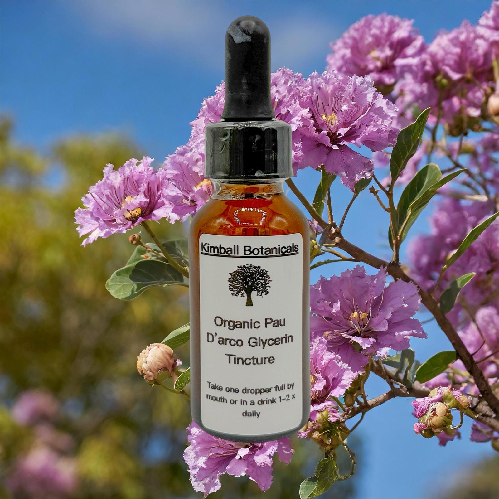 USDA Certified Organic Handcrafted Pau D’arco Glycerin Tincture Double Extracted, sustainably harvested NON GMO