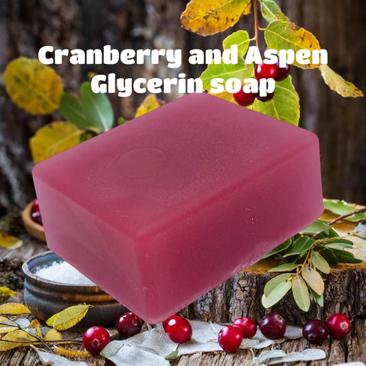 Handmade Herbal Cranberry and Aspen Glycerin Soap, 3.2oz bar