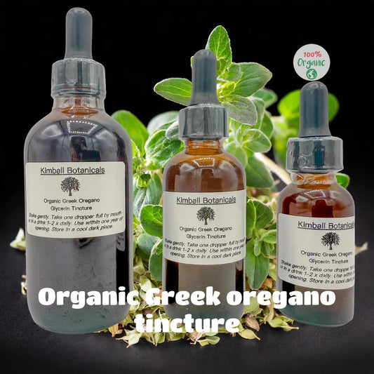 USDA Certified Organic Handcrafted Greek Oregano Tincture Double Extracted, NON GMO - Kimball Botanicals LLC