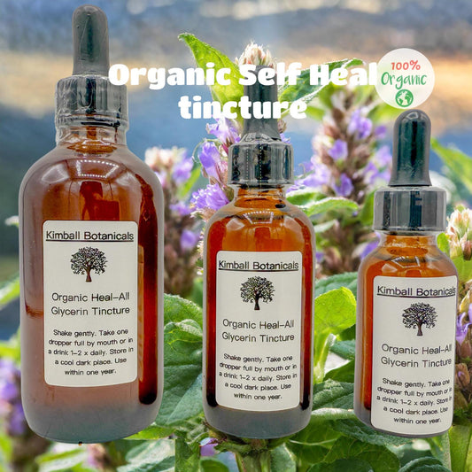 Organic Self Heal (Prunella Vulgaris) Double Extracted Tincture Glycerin Liquid Extract