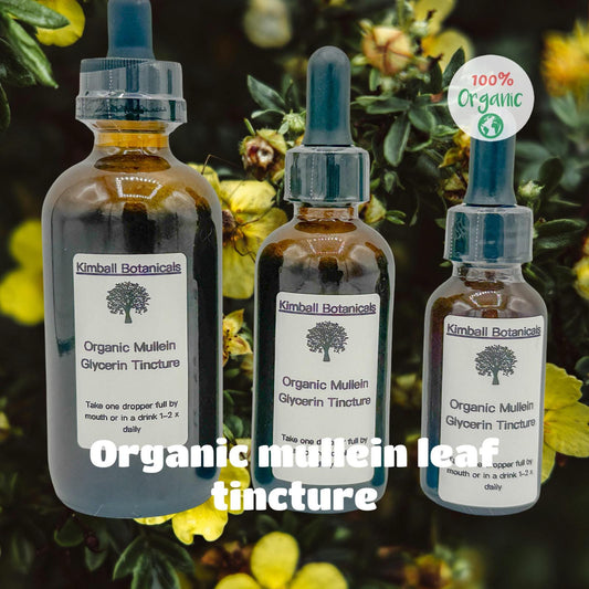 usda certified mullein leaf tincture, handcrafted, flax based organic glycerin, double extracted, high potency