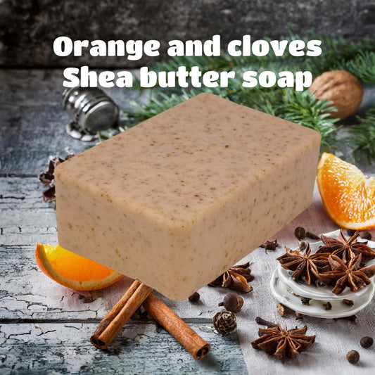 Handmade Herbal Orange and Cloves Shea Butter Citrus Soap, 3.4oz bar