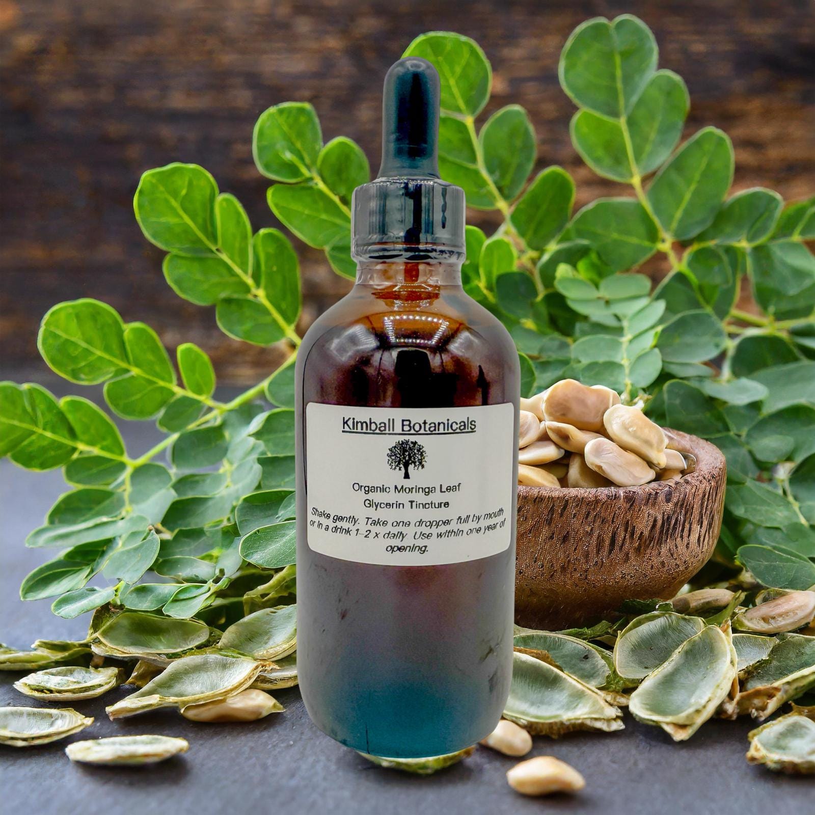 Organic Handcrafted Moringa Leaf Vegetable Glycerin Tincture Double Extracted sustainably harvested NON GMO