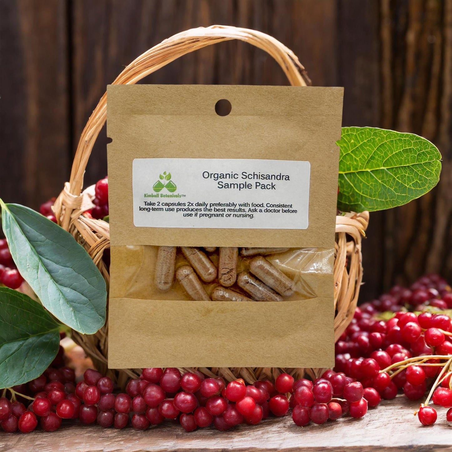 USDA Organic Schisandra Berry (Schisandra chinensis), 500mg or 650mg, vegetarian or pullulan capsules made fresh to order
