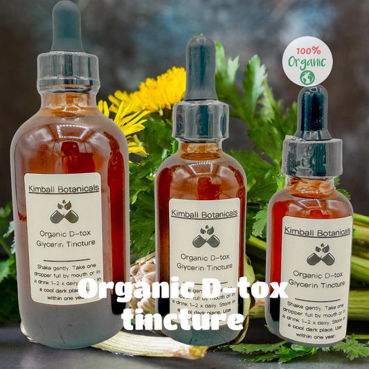 Organic D-tox Double Extracted USDA Certifed Glycerin Tincture sustainably harvested NON GMO