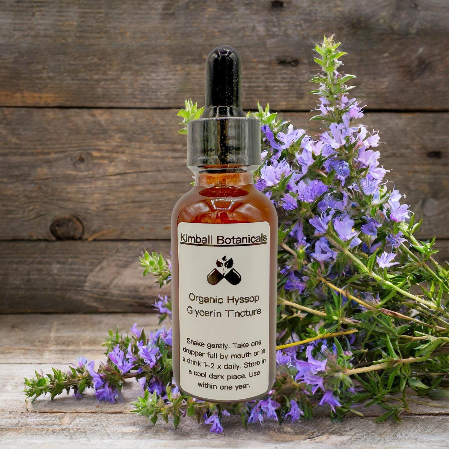USDA Certified Organic Handcrafted Hyssop Vegetable Glycerin Tincture double extracted, sustainably harvested NON GMO