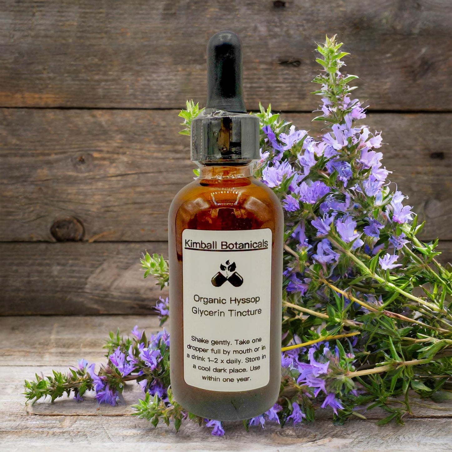 USDA Certified Organic Handcrafted Hyssop Vegetable Glycerin Tincture double extracted, sustainably harvested NON GMO