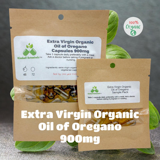 USDA Certified Extra Virgin Organic Oil of Oregano Capsules, 900mg vegetarian capsules made fresh to order with zero fillers
