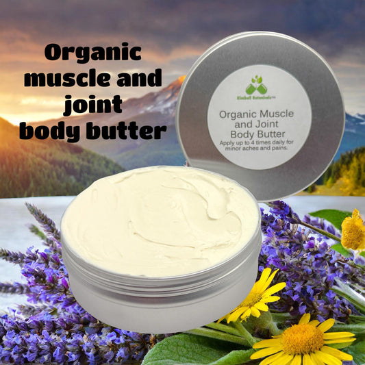 Organic Muscle and Joint Blend Body Butter, Comfrey, Arnica, Devils Claw, and more