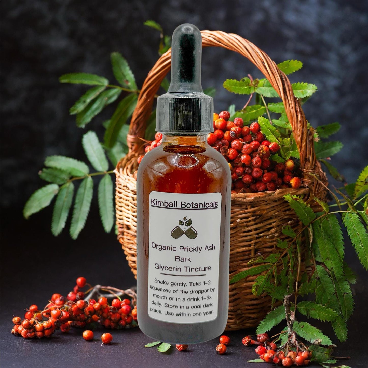 USDA Certified Organic Prickly Ash Bark Double Extracted Glycerin Tincture sustainably harvested NON GMO