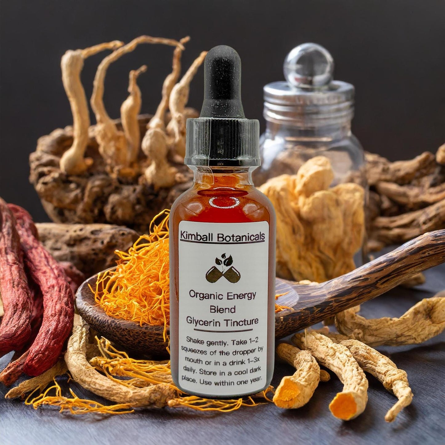 Organic Energy Blend Double Extracted Glycerin Tincture sustainably harvested NON GMO