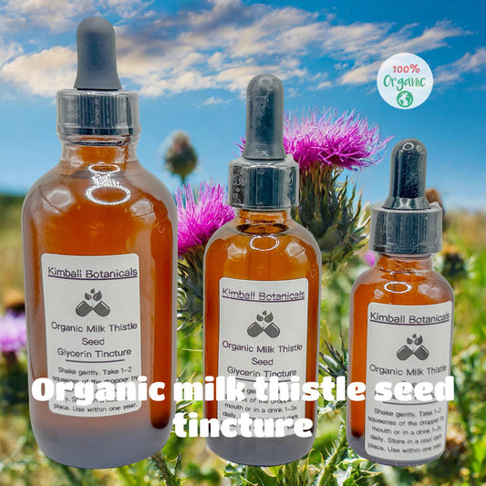 Organic Milk Thistle Seed (Silybum marianum) Double Extracted Tincture Glycerin Liquid Extract