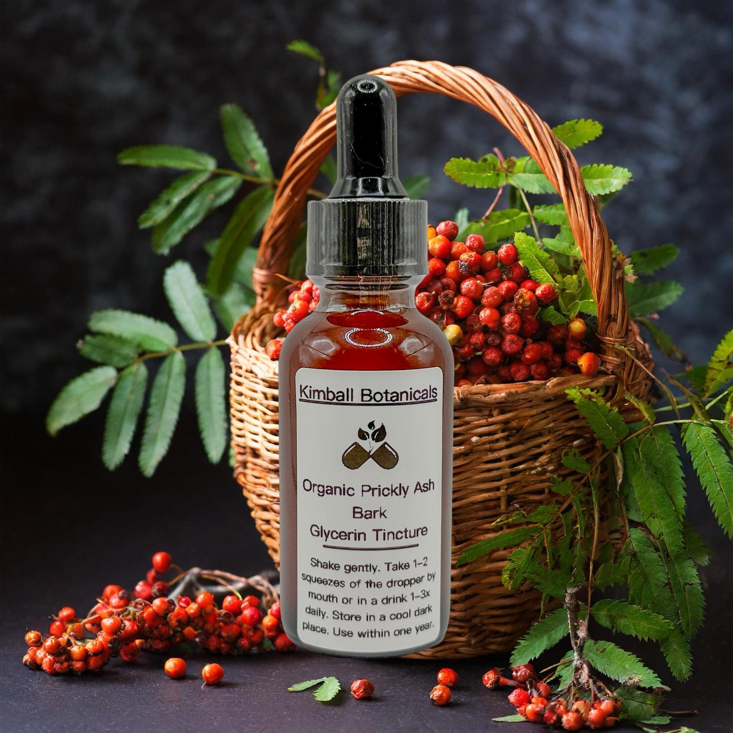 USDA Certified Organic Prickly Ash Bark Double Extracted Glycerin Tincture sustainably harvested NON GMO