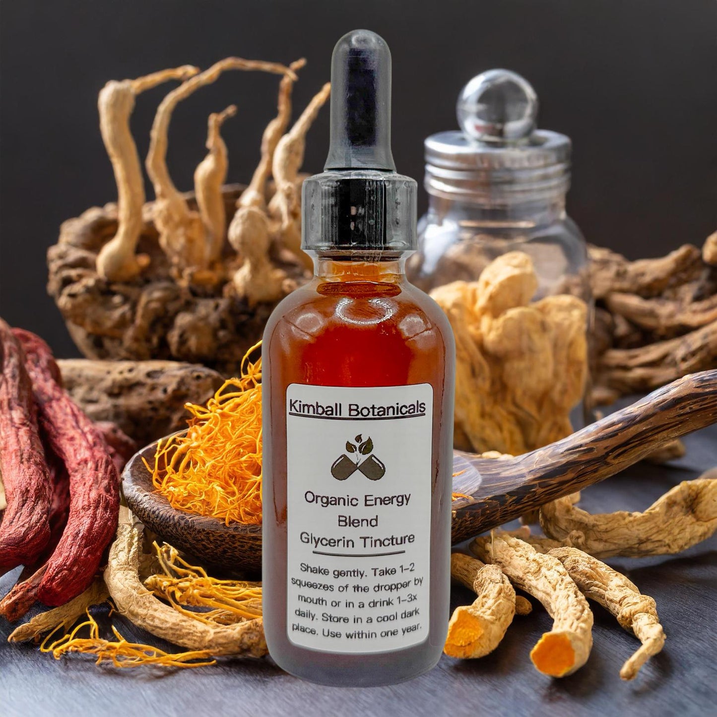 Organic Energy Blend Double Extracted Glycerin Tincture sustainably harvested NON GMO