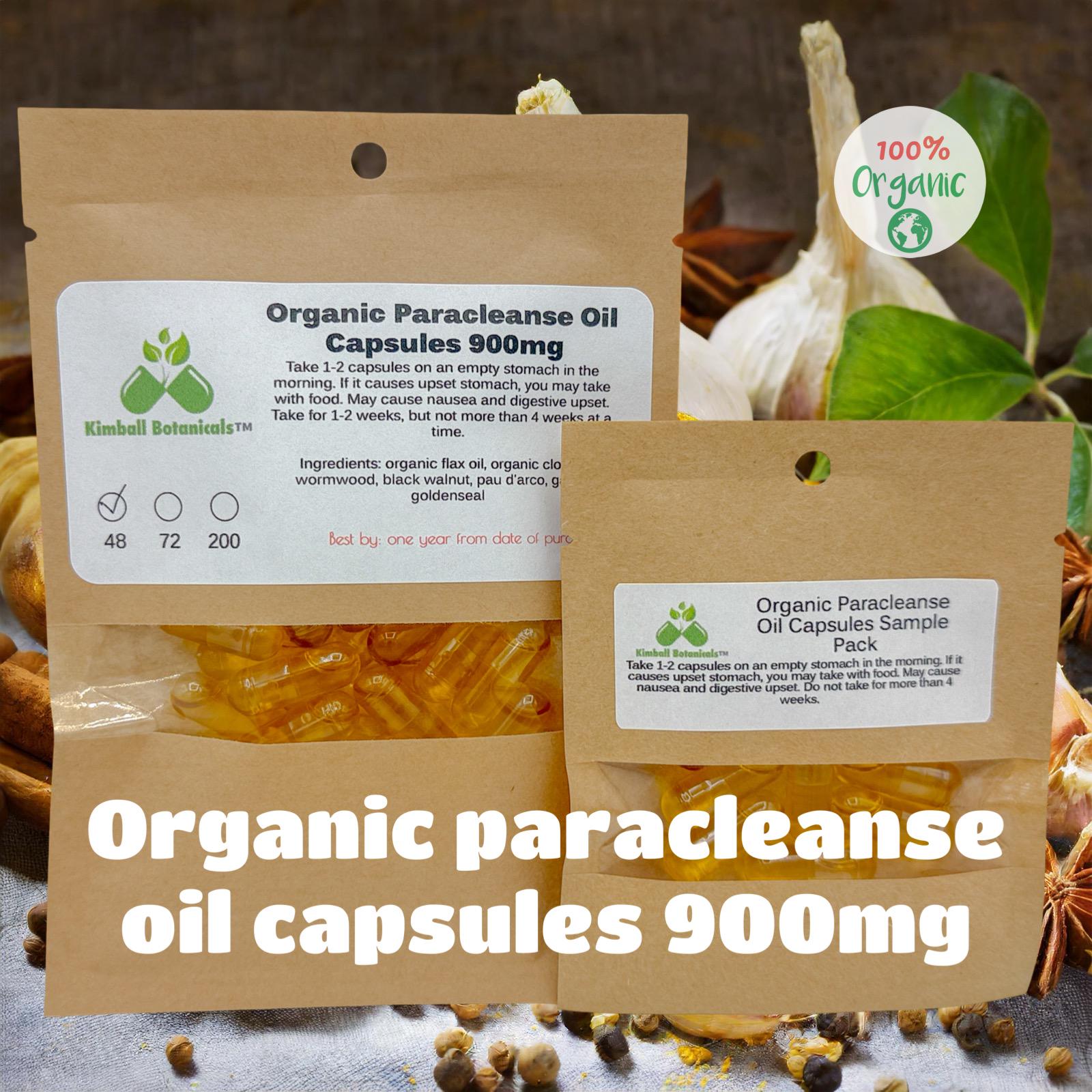 USDA Organic Paracleanse Oil 900mg vegetarian capsules NON GMO, made fresh to order
