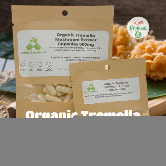 Organic Tremella Mushroom Extract (Tremella fuciformis) 500mg vegetarian capsules