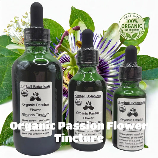 USDA Organic Passion Flower Glycerin Tincture Double Extracted