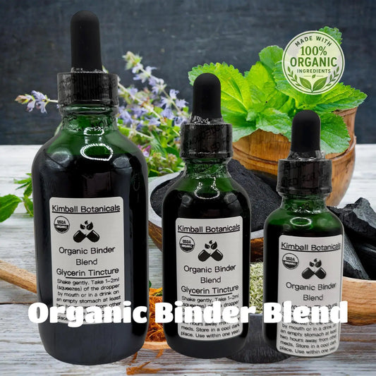 USDA Organic Liquid Binder Blend for D-Tox & Paracleanse, Glycerite Tincture, Charcoal