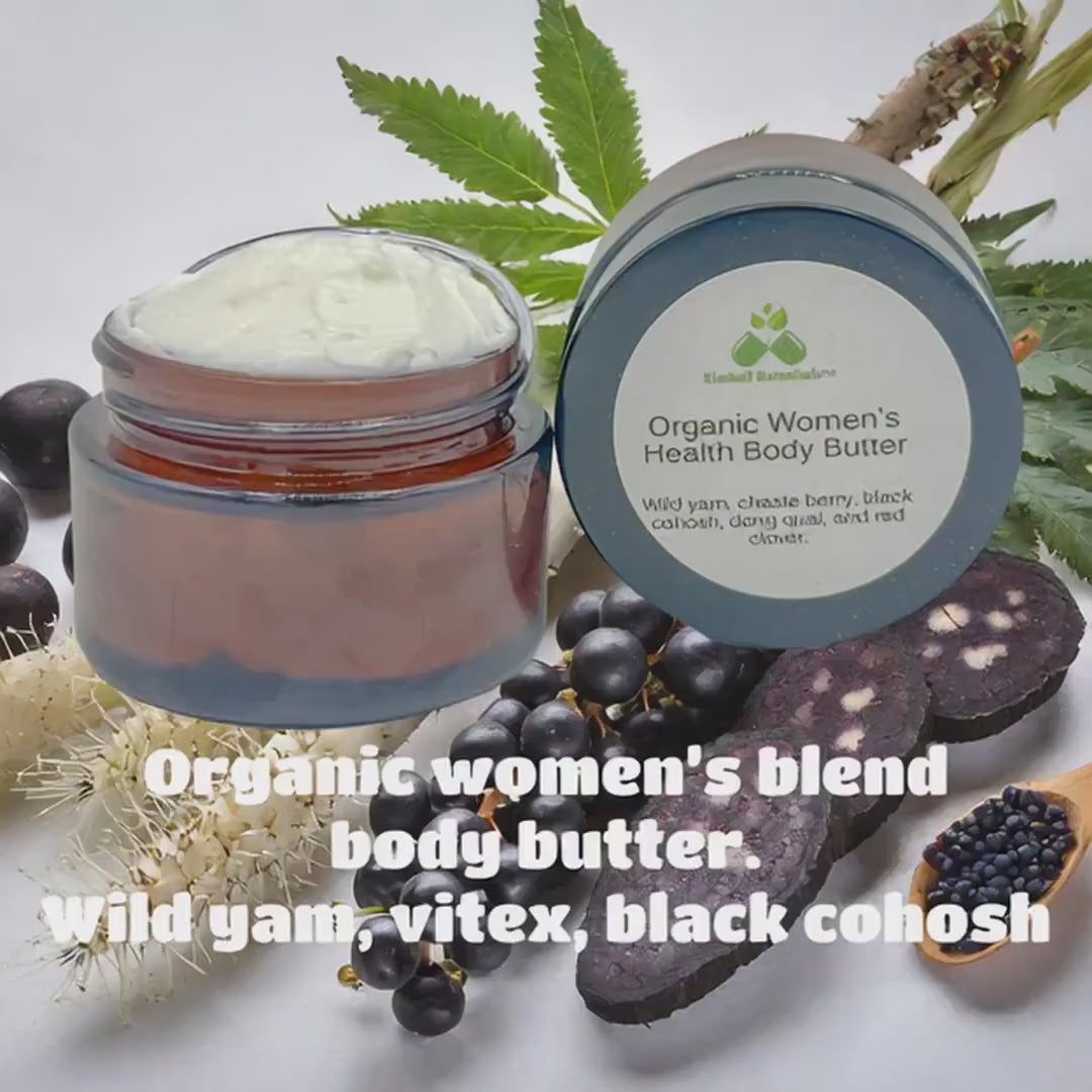Organic Women’s Health Blend Body Butter, Wild Yam, Chasteberry, Red Clover