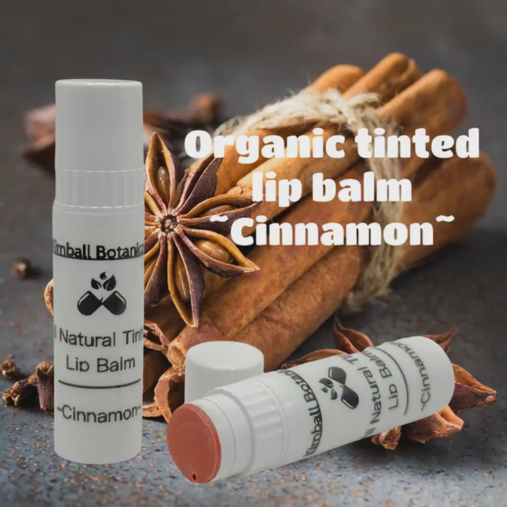 Organic All Natural Handcrafted Tinted and Flavored Lip Balm, "Cinnamon"