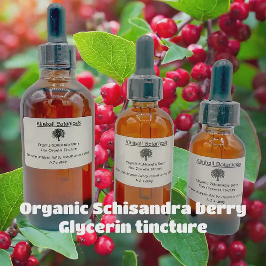 USDA Certified Organic Schisandra Berry Glycerin Tincture Double Extracted, sustainably harvested NON GMO