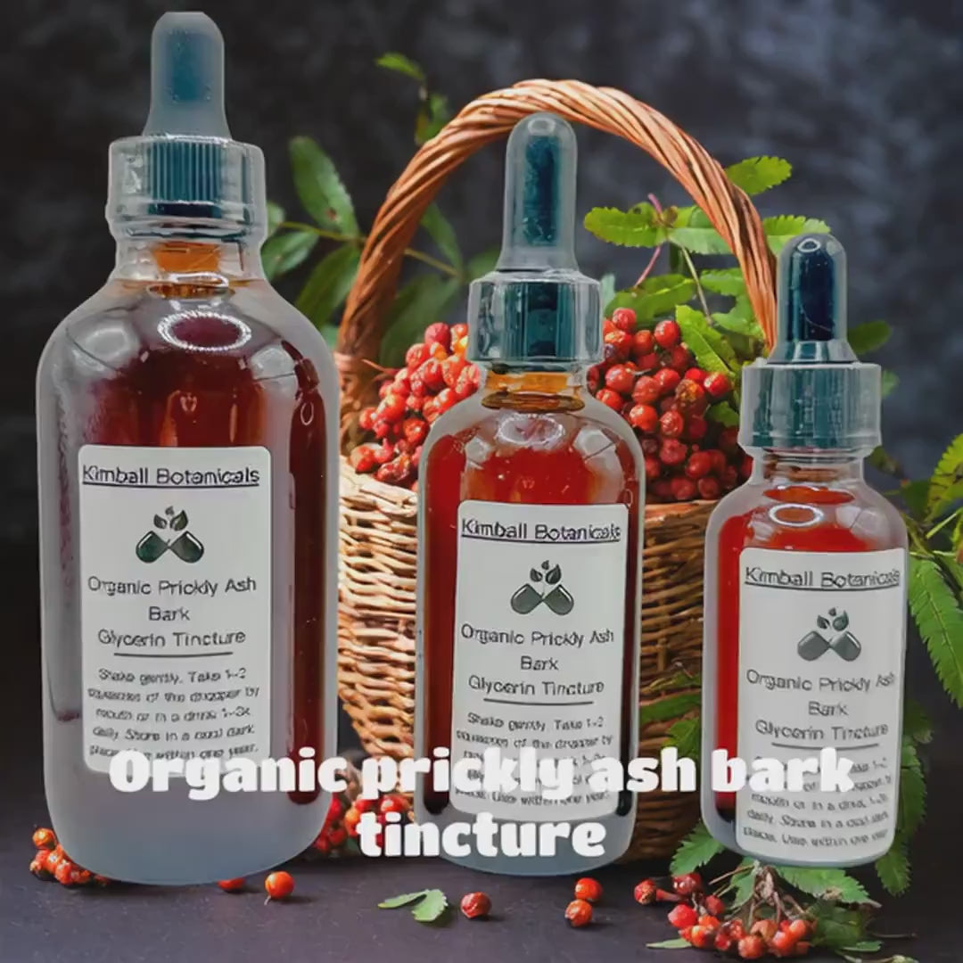 USDA Certified Organic Prickly Ash Bark Double Extracted Glycerin Tincture sustainably harvested NON GMO