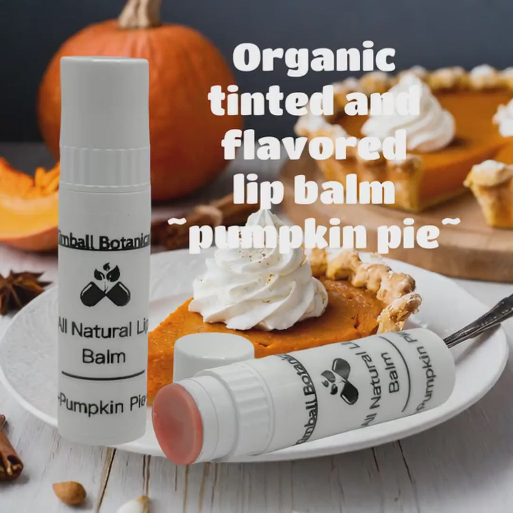 Organic All Natural Handcrafted Tinted Lip Balm, "Pumpkin Pie" Flavored