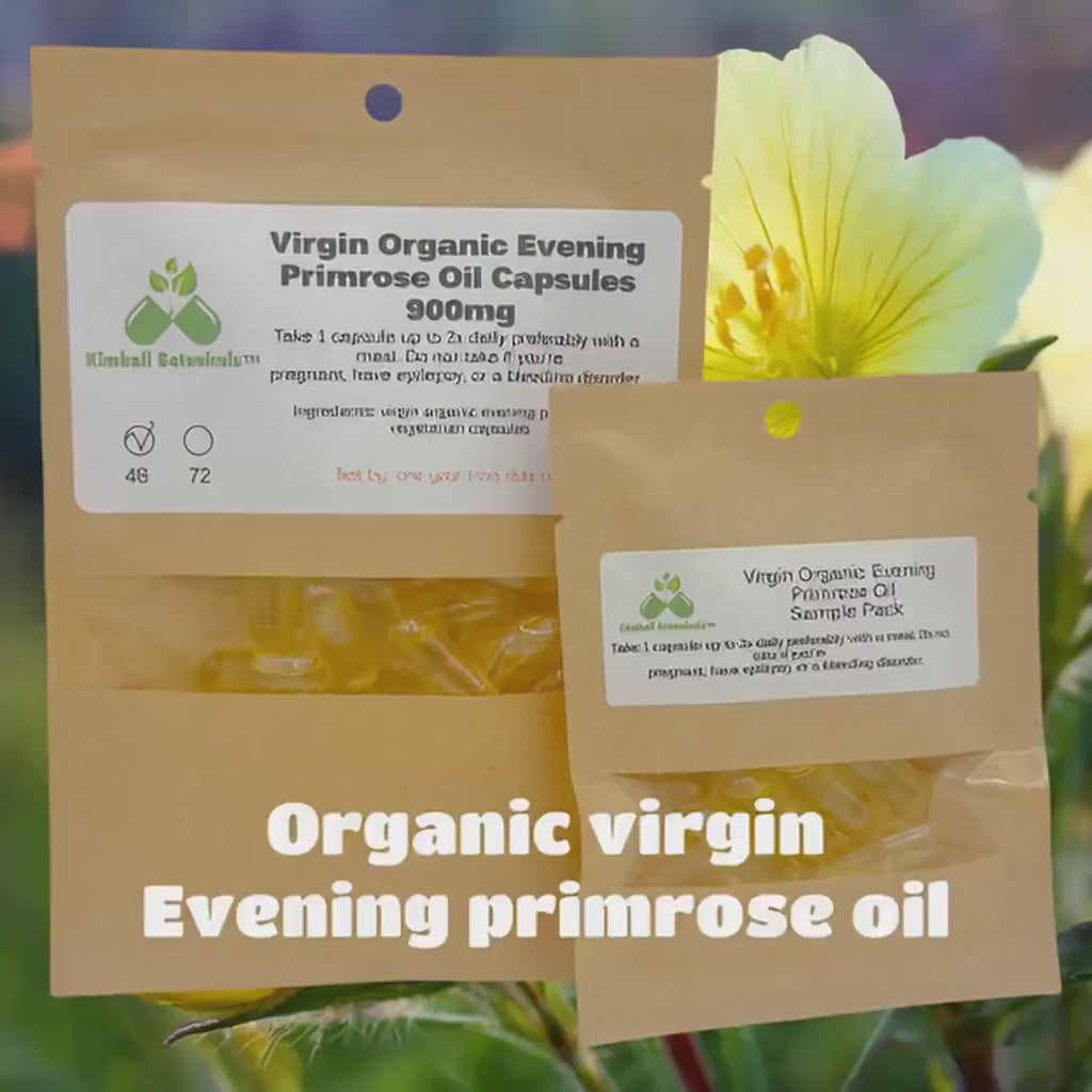 USDA Certified Organic Virgin Evening Primrose Oil, 10% GLA, Omega-6 Capsules 900mg vegetarian capsules made fresh to order