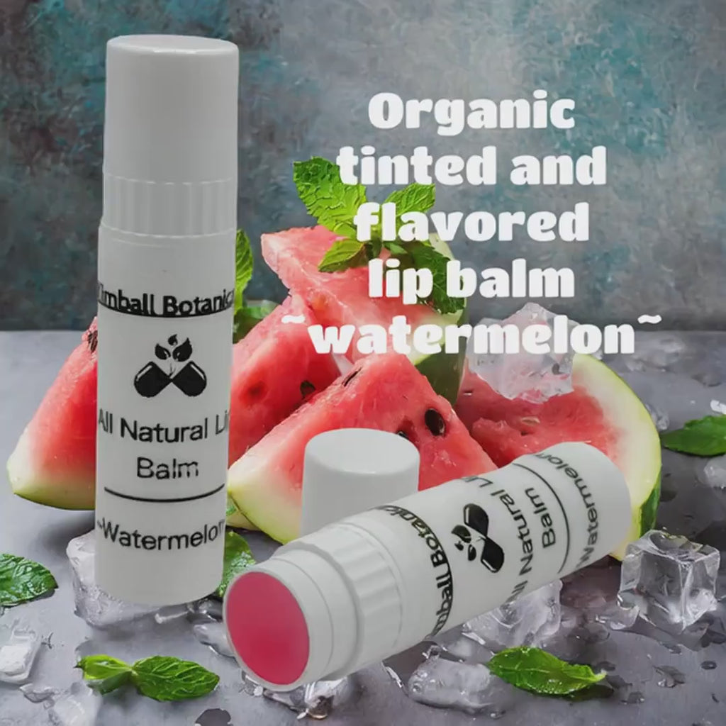 Organic All Natural Handcrafted Tinted and Flavored Lip Balm, "Watermelon”