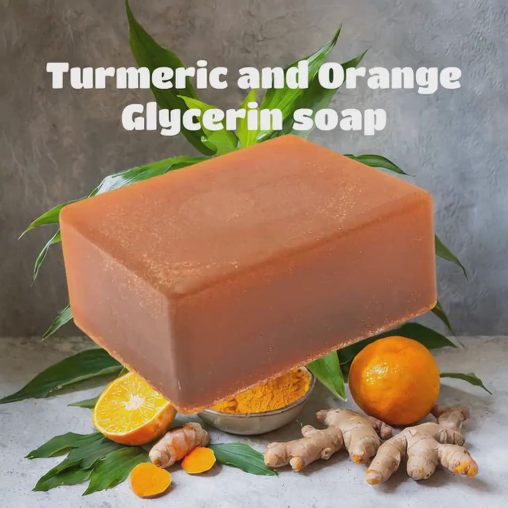Handmade Herbal Turmeric and Orange Citrus Glycerin Soap, 3.2oz bar