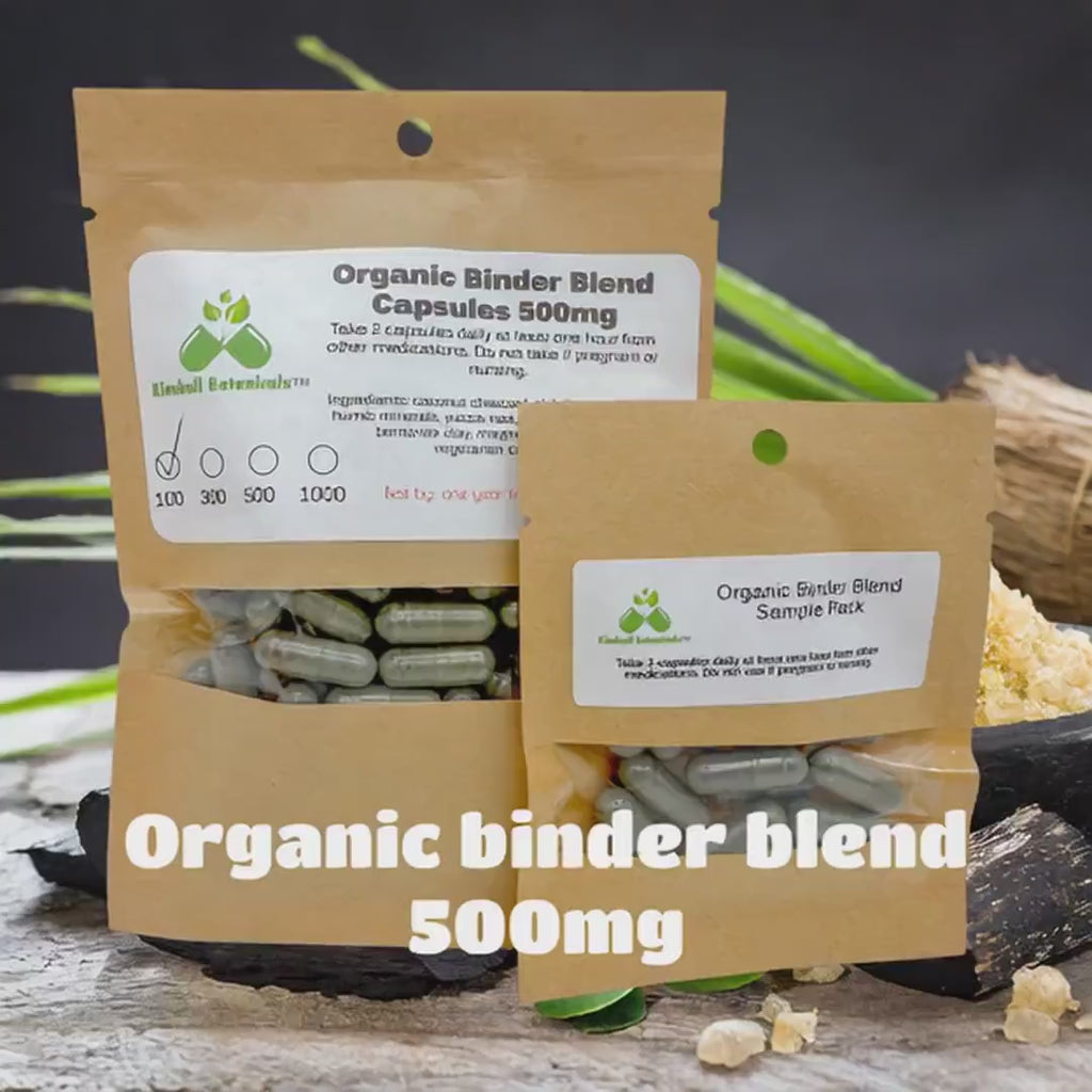 Organic Binder for D-tox and Paracleanse, 500mg vegetarian capsules, made fresh to order