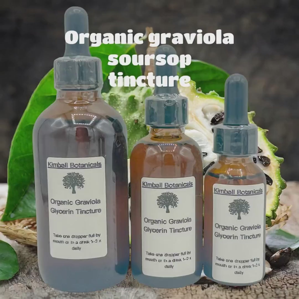 USDA Certified Organic Handcrafted Graviola Soursop Vegetable Glycerin Tincture Double Extracted sustainably harvested NON GMO