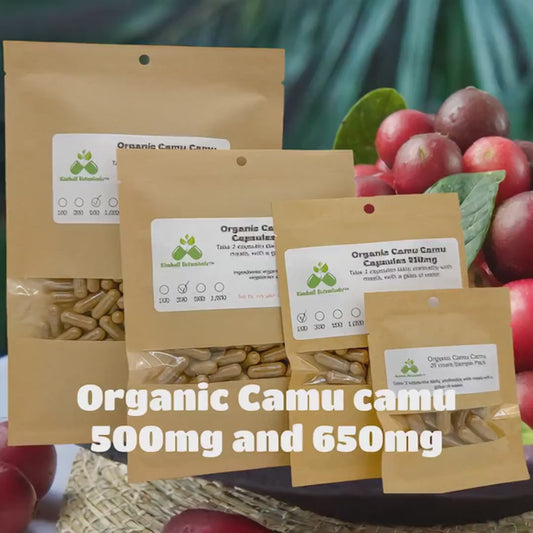 USDA Organic Camu Camu (Myrciaria dubia) 500mg and 650mg Vegetarian Capsules, Made Fresh to Order