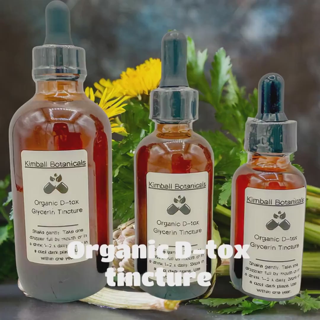 Organic D-tox Double Extracted USDA Certifed Glycerin Tincture sustainably harvested NON GMO