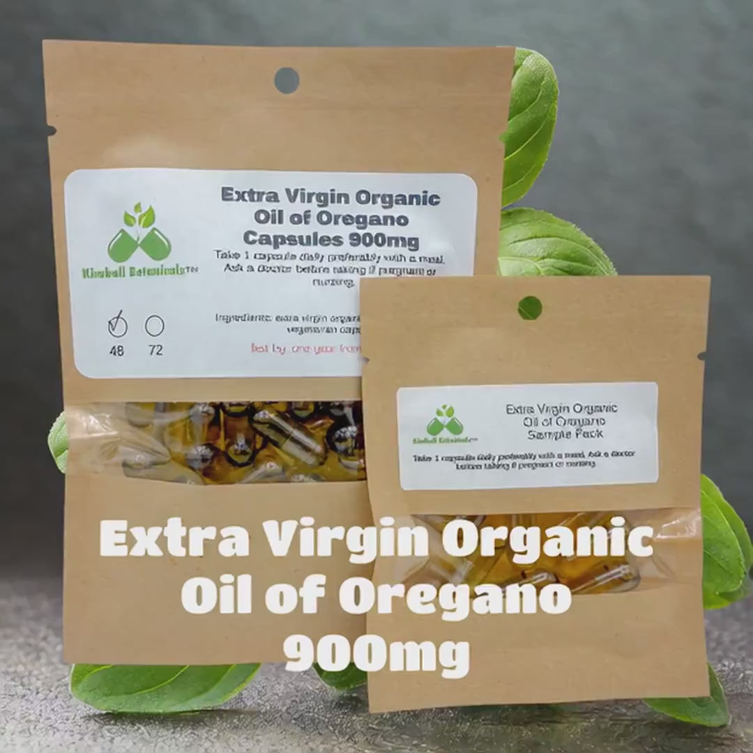 USDA Certified Extra Virgin Organic Oil of Oregano Capsules, 900mg vegetarian capsules made fresh to order with zero fillers