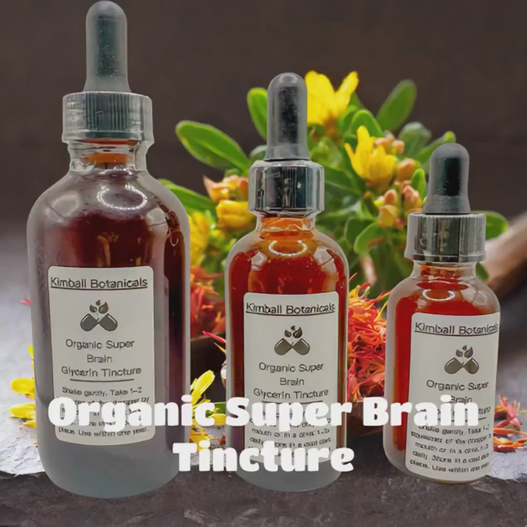 Organic Super Brain USDA Certified Glycerin Tincture Liquid Extract, sustainably harvested