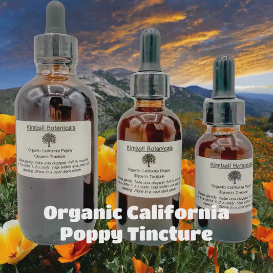 USDA Organic California Poppy (Eschscholzia californica) Glycerin Tincture sustainably harvested NON GMO
