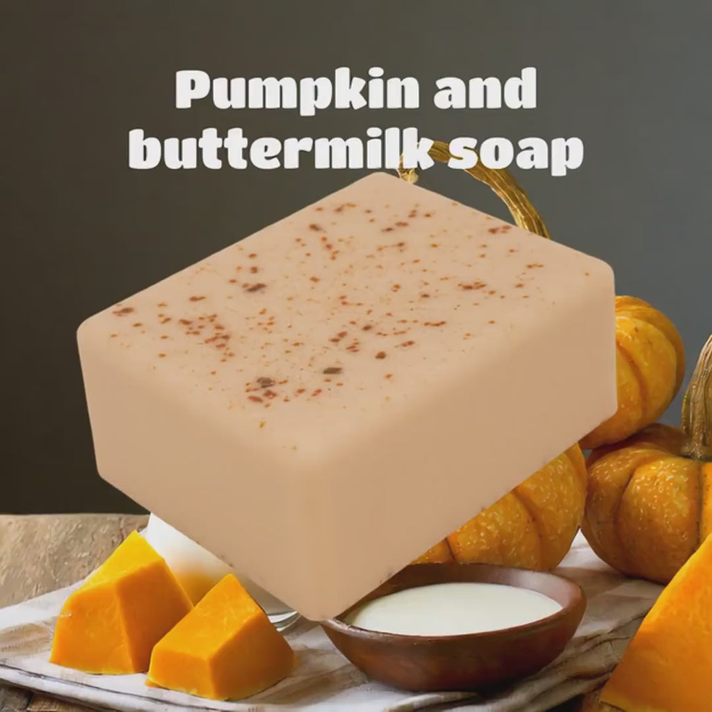 Handmade Herbal Pumpkin and Buttermilk Glycerin Soap, 3.2oz bar