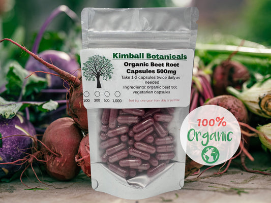Organic 500mg beet root vegetarian capsules pure with zero fillers or binders